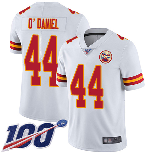 Men Kansas City Chiefs 44 ODaniel Dorian White Vapor Untouchable Limited Player 100th Season Nike NFL Jersey